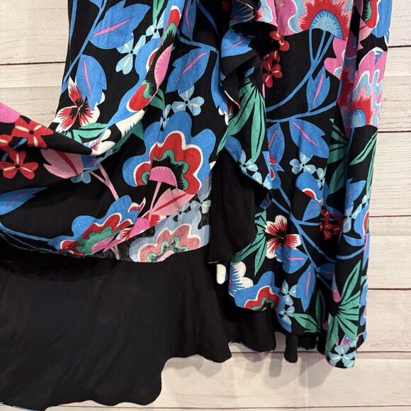 Anthropologie Maeve Ruched Floral Maxi Dress Long Sleeve Size 00 Boho Chic - Picture 11 of 15